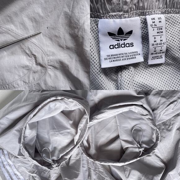 Adidas Adicolor Women Teamgeist Oversized Track Pants Sz M / Gray Wide Leg Baggy - Picture 8 of 12